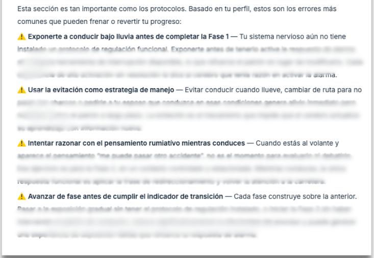 No solo te guiamos con lo que debes hacer, pero también basado en tu caso te recomendamos de lo que debes de evitar